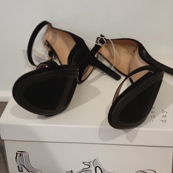 Women's Gillie Microsuede Stiletto Heeled Pump Sandals - A New Day Black 8.5 - Picture 8 of 9